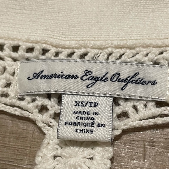 American Eagle 90s Y2K Crochet Vest Size XS | Boho Knit Sweater Vest - Picture 3 of 7